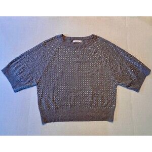 VICBEE (Italian Brand) Studded Gray Sweater Size Medium (Bx 14)